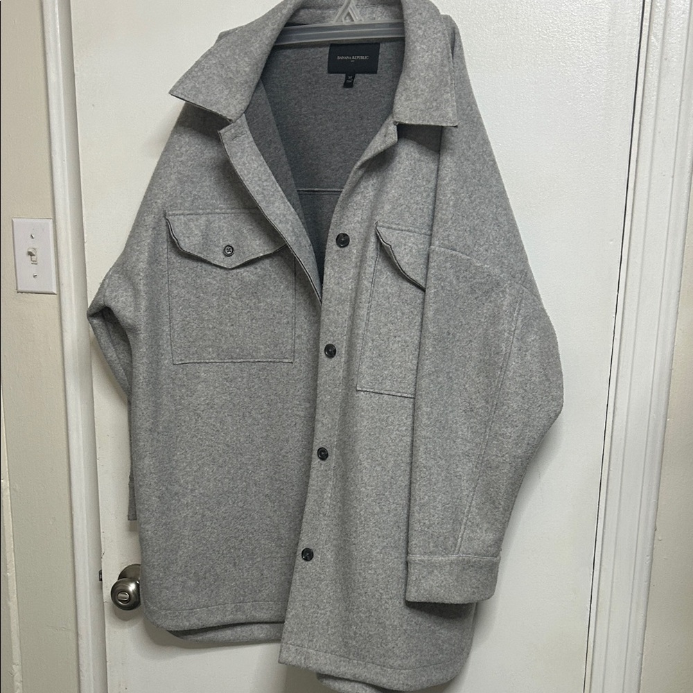 Banana Republic Light Gray Shirt Jacket